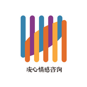 彩色线条情感交流创意logo设计