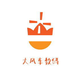 大风车数码科技创意logo设计