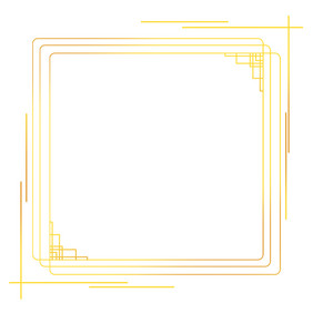 金色中式方形线性框