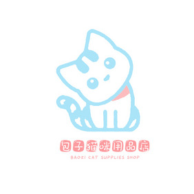 简约歪头猫咪萌宠宠物类创意logo设计