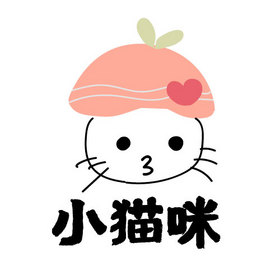 卡通手绘小猫咪情感创意logo设计