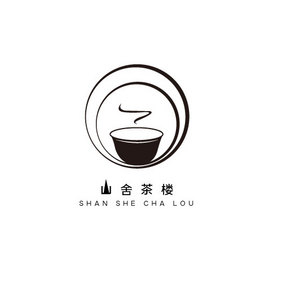 简约黑白线条色块餐饮行业创意logo设计