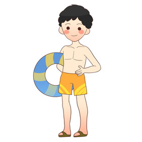 夏至游泳男孩夏日