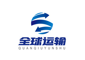 蓝色渐变科技交通运输logo