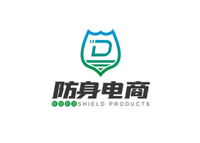 蓝绿渐变电商logo