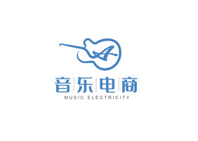 蓝色渐变音乐用品电商logo