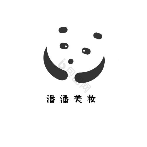 黑白卡爱美妆logo图片