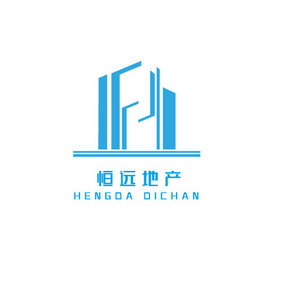 简约蓝色线条建筑行业创意logo设计