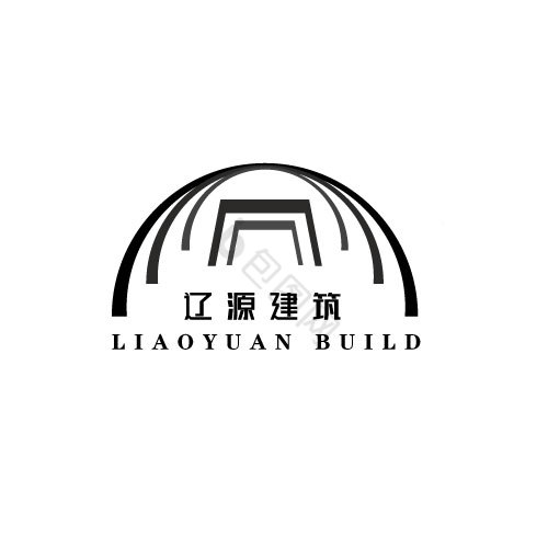 黑白线条建筑行业logo图片