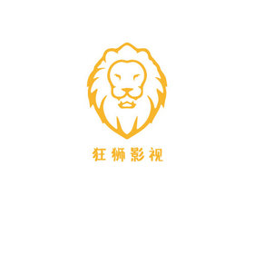 金色獅子頭像影視logo