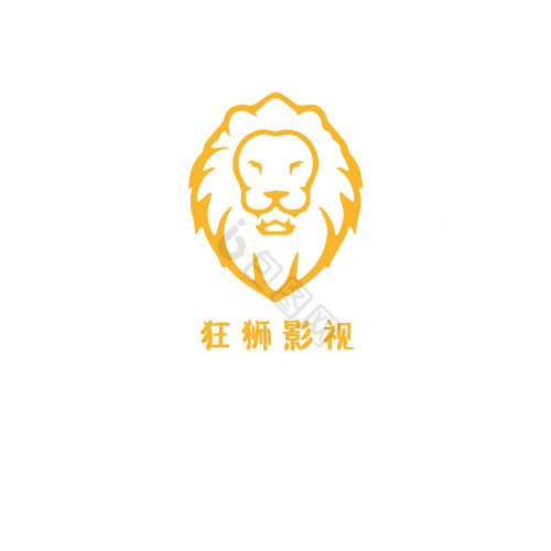 金色狮子头像影视logo图片