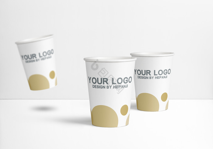 公司水杯一次性杯纸杯logo贴图包装图片