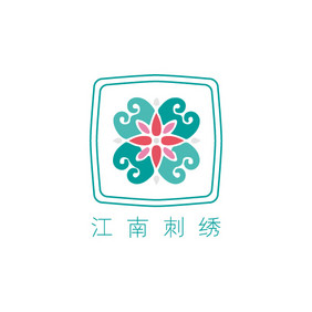 绿色民国风复古刺绣时尚创意logo设计