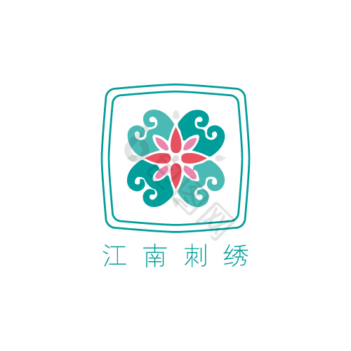 民国风刺绣logo模板-包图网