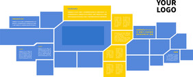 创意蓝色黄色公司文化墙