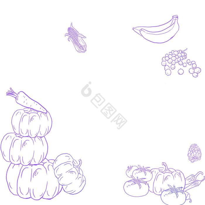 线描水果边框图片