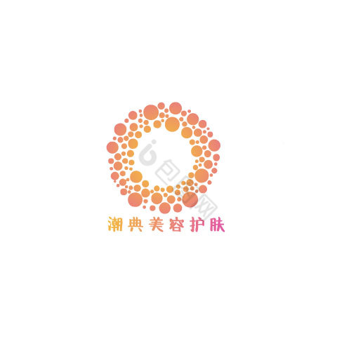 彩色几何圆环美妆logo图片