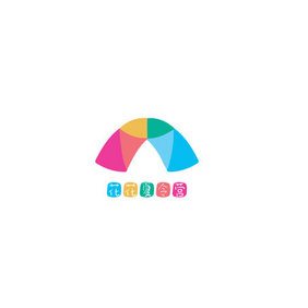 扁平风彩虹影音娱乐创意logo设计