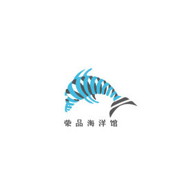 手绘卡通海豚海洋馆娱乐创意logo设计