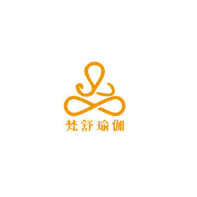 黄色典雅瑜伽运动创意logo设计