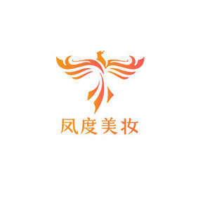 橙色简洁线条图腾动物美妆创意logo设计