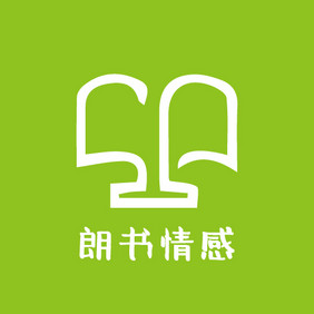 绿色书本清新温馨情感创意logo设计
