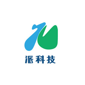 蓝绿抽象派简洁科技创意logo设计