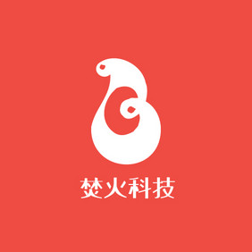 红色抽象科技数码创意logo设计