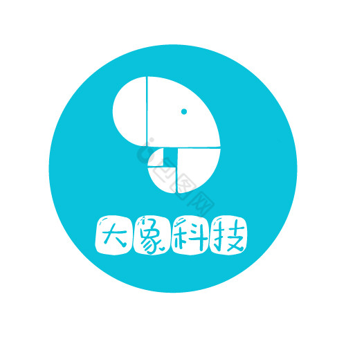 抽象拼图大象动物科技logo图片