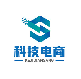 蓝绿渐变立体科技logo