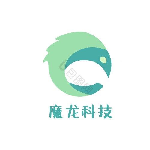 魔龙字母科技logo