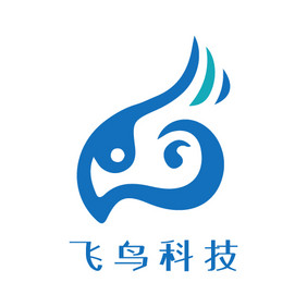 蓝色动物简洁线条科技创意logo设计