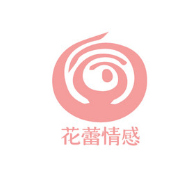 粉色花蕾情感交流创意logo设计