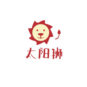 可爱儿童狮子太阳游戏创意logo设计