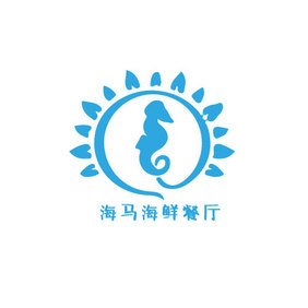 蓝色海洋异域个性饭店餐饮创意logo设计