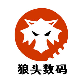 卡通狼头数码科技创意logo设计