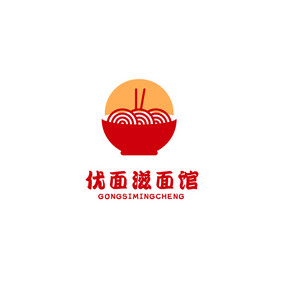 优面滋面馆美食logo