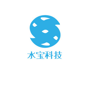 蓝色字母图形科技创意logo设计