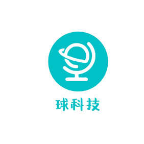 蓝色简约地球仪科技创意logo设计