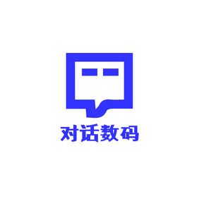 蓝色简约对话数码科技创意logo设计