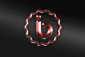 玫瑰金金属不锈钢logo贴图标志