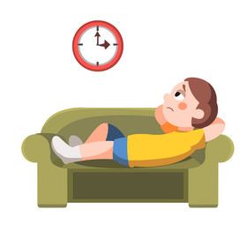 世界无聊日发呆躺着男子图片