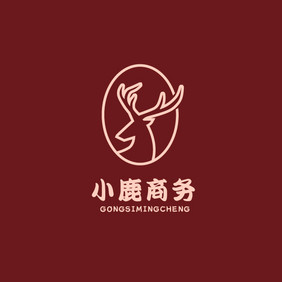 小鹿商务文艺咖啡标志logo