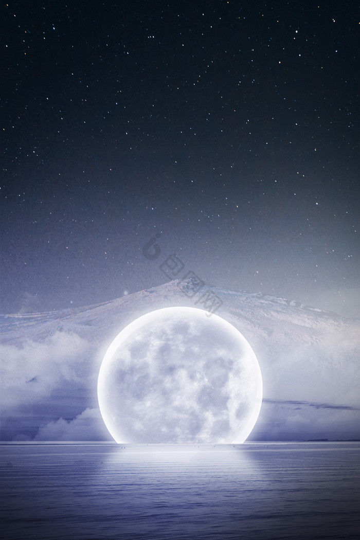 月球星空人类月球日图片