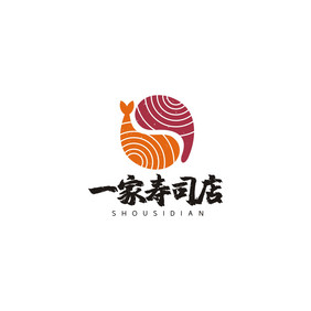 餐饮日料寿司三文鱼LOGO标志VI