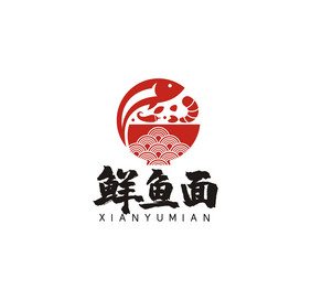 餐饮鱼面烤鱼鱼馆LOGO标志VI