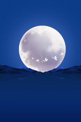 七夕月亮山脉河流