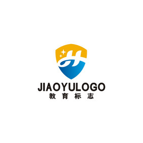 教育早教在线辅导盾牌LOGO标志VI