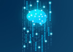蓝色点线科技大脑