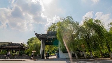 扬州风景延时晴天日落高清实拍视频素材